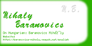 mihaly baranovics business card